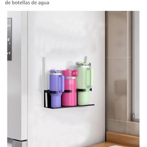 Wall-Mounted Water Bottle Holder - Black